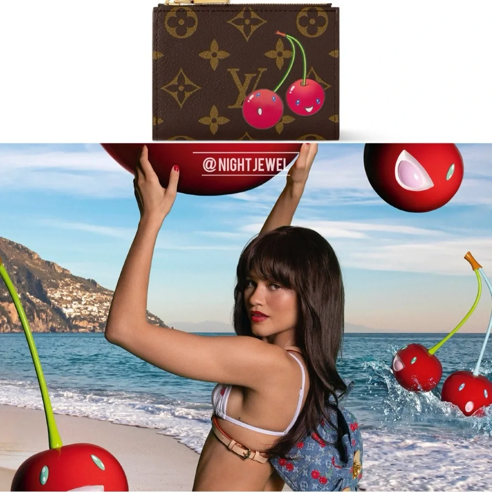 🍒BRANDNEW LIMITED Louis Vuitton x Murakami Monogram LV Cherry Lisa Wallet M13420